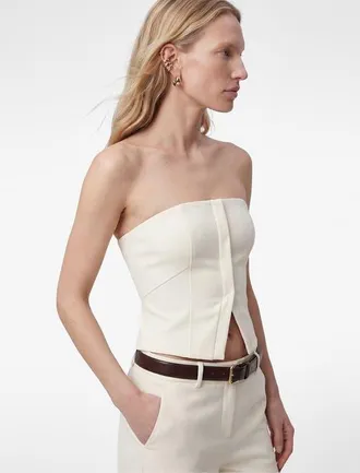 Koton Fitted Strapless Top in Ecru at Nordstrom, Size 10