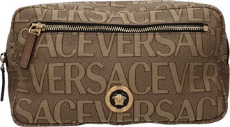 Versace Herrens Taschen und Beutel aus beige/braunem Stoff