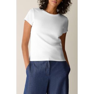 Eileen Fisher Crewneck T-Shirt in White at Nordstrom, Size Xx-Small