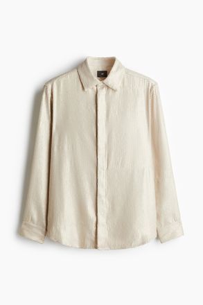 H&M Paillettenhemd in Regular Fit - Beige