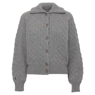 Ralph Lauren Truien & Vesten, Dames, Grijs, M, Wol, Wol en kasjmier vest