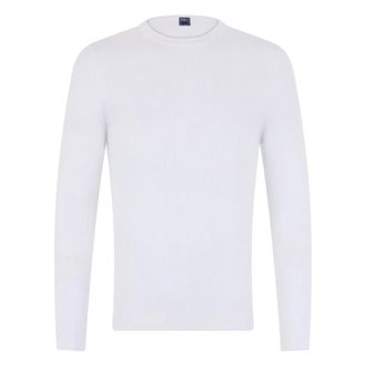 Fedeli Round-neck Knitwear, male, White, Size: L Long-sleeve Sweater