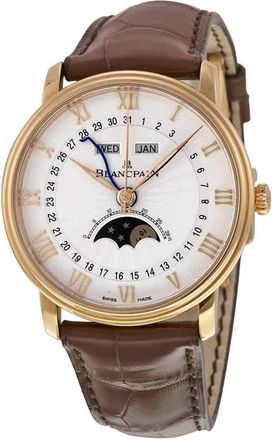 Blancpain Villeret Moonphase & Complete Calendar Automatic Oplaine Dial Brown Leather Mens Watch 6664-3642-55B