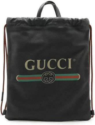 Gucci Pre-owned Leren Rugzak - Dames - Vintage Rugzakken - Zwart - ONE Size - Leer - Vintage