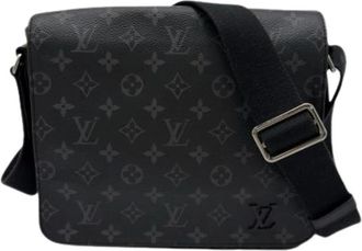 Louis Vuitton Pre-owned Cross Body Bags, male, Black, Size: ONE SIZE Pre-owned Monogram Eclipse Shoulder Bag
