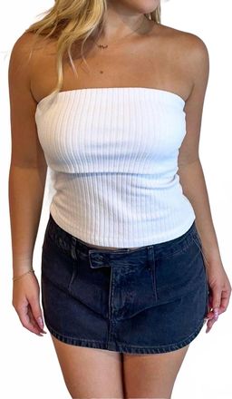 Bloomingdale's Foldover Tube Top In White