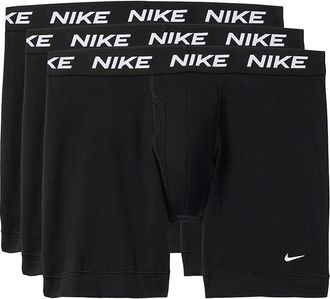 Nike All Day Cotton Stretch with Fly Boxer Brief 3-Pack Mens Underwear Black/Black/Black : 2XL, Cotton/Elastane/Jersey