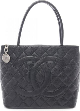 Chanel Black Leather Tote Bag (Pre-Owned)