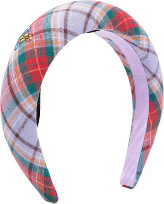 Vivienne Westwood Headbands, female, Multicolor, Size: ONE SIZE Plaid Padded Headband