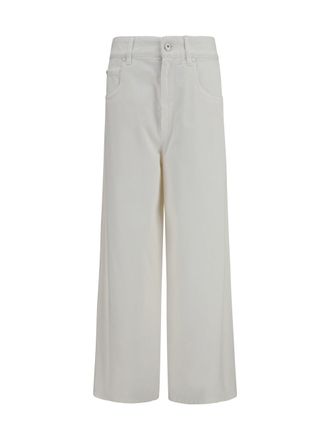 Brunello Cucinelli Womens Jeans Palazzo Panama Cotton Trousers