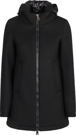 Herno Gewatteerde nylon parka - Dames - Parka Jassen - Zwart - XL - Nylon - Jassen
