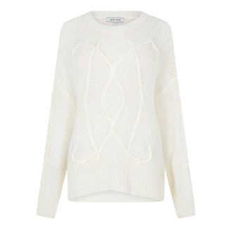 Jack Wills Dames/Dames Kabelgebreide regelmatige trui (Cr&egrave;me)