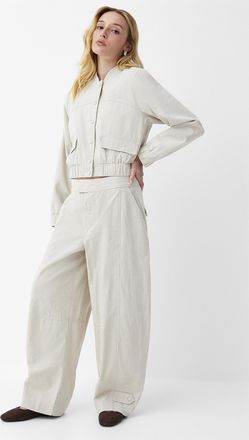 Icone Womens Linen-blend barrel-leg pant
