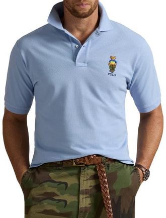 Polo Ralph Lauren Big & Tall Polo Bear Mesh Polo Shirt in Chambray Blue at Nordstrom, Size Xx-Large