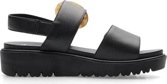 Ara Zwarte Platte Sandalen voor Vrouwen - Dames - Sandalen - Zwart - 40 EU - Leer - Schoenen