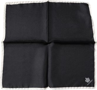 Dolce & Gabbana Zwart Kroon Logo Vierkante Zakdoeken Sjaal