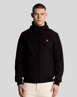 Lyle & Scott Mesh Back Long Sleeve Softshell Jacket in Jet Black at Nordstrom, Size Xx-Large