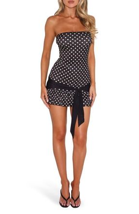 Tiger Mist Tove Polka Dot Sleeveless Mini Dress in Black at Nordstrom, Size X-Small