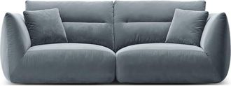 CXL by Christian Lacroix Sofá modular 3 plazas de terciopelo azul grisáceo
