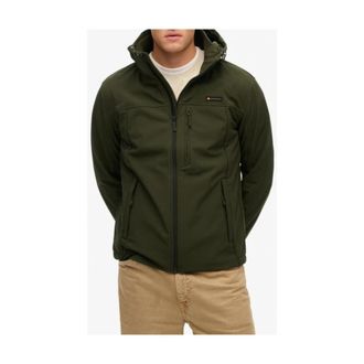 Superdry Hooded Zip Blazer with Front Pockets - Heren - Windbreakers - Groen - S - Polyester - Fitness