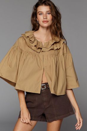 Maeve Ruffle Collar Swing Top