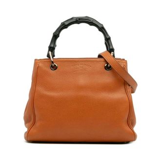 Gucci Pre-owned Tote Bags, female, Orange, Size: ONE SIZE Pre-owned Leather Top Handle Bag
