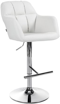 Clp Taburete De Bar Natoma En Polipiel Blanco Metal Cromado