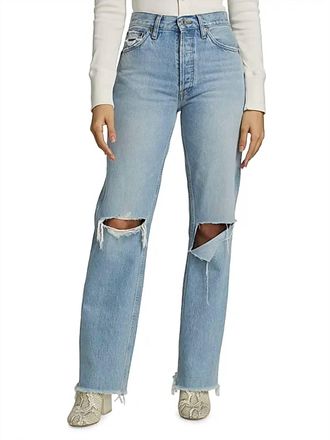 Re/Done 90S High-Rise Loose Straight Jeans In Breezy Indigo