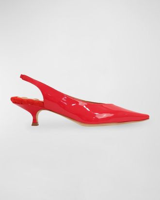 AERA Silvana Vegan Patent Slingback Pumps
