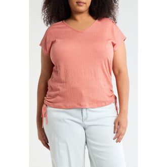 Max Studio V-Neck Side Cinched Top in Clay at Nordstrom Rack, Size 3 X
