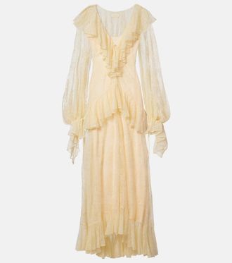 De La Vali Esen ruffled lace maxi dress