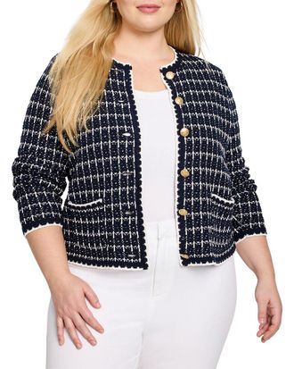 Nic+Zoe Plus Mixed Up Sweater Jacket