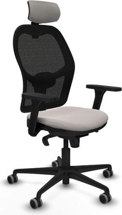 Piqueras y Crespo Jorquera Sincro Malla Negra Similpiel Blanco Brazos 3d Base Nailon Cabecero 2d Ruedas 65mm Engomada