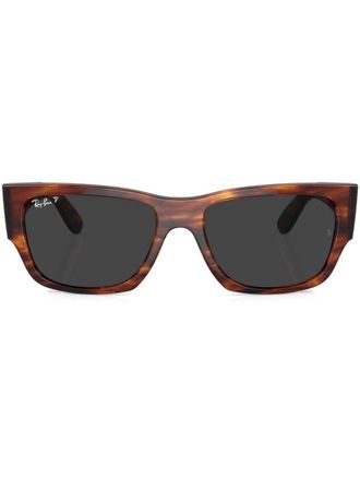 Ray-Ban Occhiali da sole Carlos squadrati - Marrone