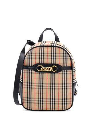 Burberry Zaino Link 1983 in tela con motivo Knight Check - Marrone