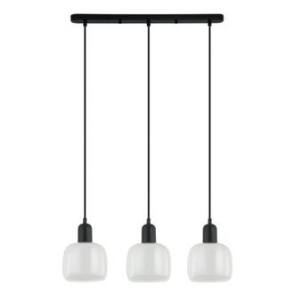 Netlighting Lamezia Modern 3 Light Bar Pendant Ceiling Light E27 in Black