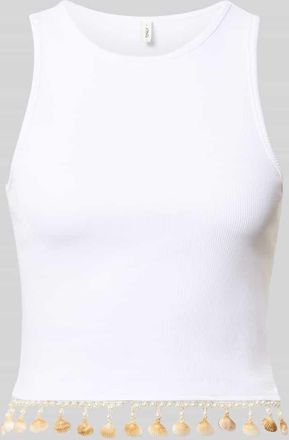 Only Slim Fit Top aus Baumwoll-Mix Modell SHELLY in Weiss, Gr&ouml;&szlig;e XL