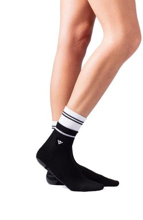 Arebesk Double Decker 2-Pack Crew Grip Socks in Black at Nordstrom, Size Medium