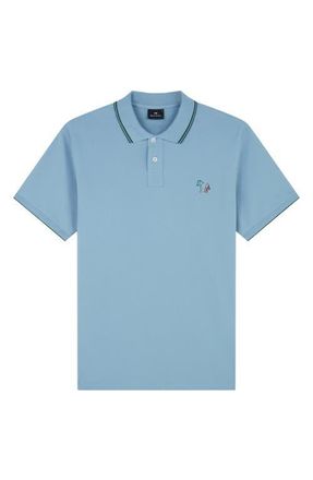Paul Smith Regular Fit Tipped Cotton Piqu&eacute; Polo in Blue at Nordstrom, Size Xx-Large