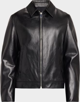 Givenchy Men & apos;s Leather Full-Zip Biker Jacket