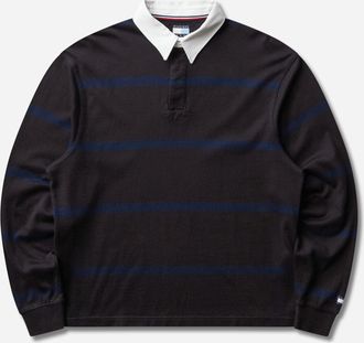 Tommy Hilfiger Men s FRGMT Stripe Rugby Polo Black / Navy Blue