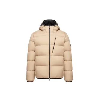 Moncler Moncler Poitevin Hooded Short Down Jacket, Men, Beige, Size: 0