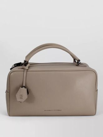 Brunello Cucinelli top handle leather shoulder bag design