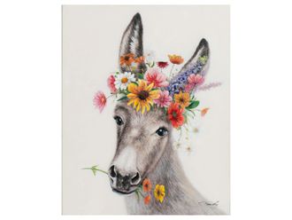 Schubiger M&ouml;bel Bild Esel mit Blumen 1