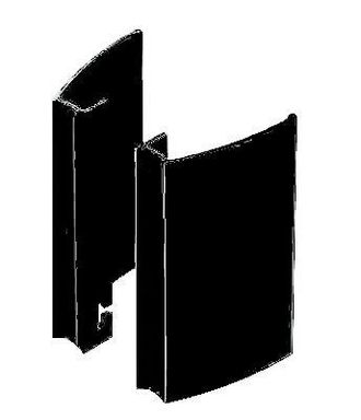 OEM Par De Mangos De Aleta Alma Componentes De 300mm Y 200mm De Distancia Entre Centros - Ral9005 Negro - 7060-300-9005