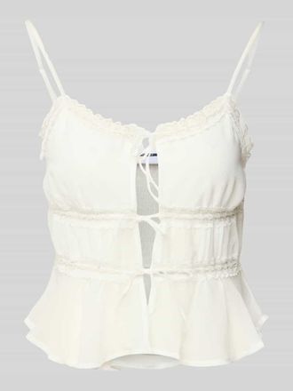 Noisy May Blusentop mit H&auml;kelspitze Modell FAIRY in Weiss, Gr&ouml;&szlig;e L