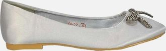 XY London Womens XY London Womens/Ladies Rory Diamante Slip-on Bow Ballerina Flats - Silver - Size: 7