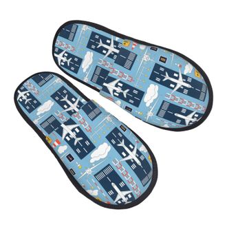 Generic Camping Slippers Airplanes And Aviation Signs Cozy Slipper Breathable House Shoes For Guest Room Travel Hotel M