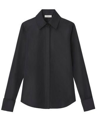 Lafayette 148 New York Hidden Button Front Slim Blouse
