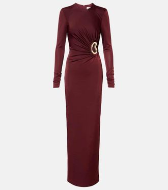 Rebecca Vallance Mischa embellished gathered jersey gown